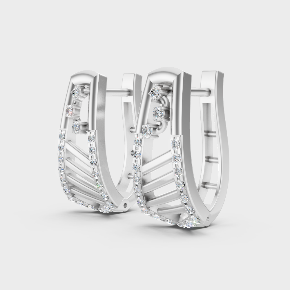 Premium White Gold Lab-Grown Diamond Hoop Earrings 0.18 Ct Each